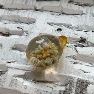Blown glass flower pendant
